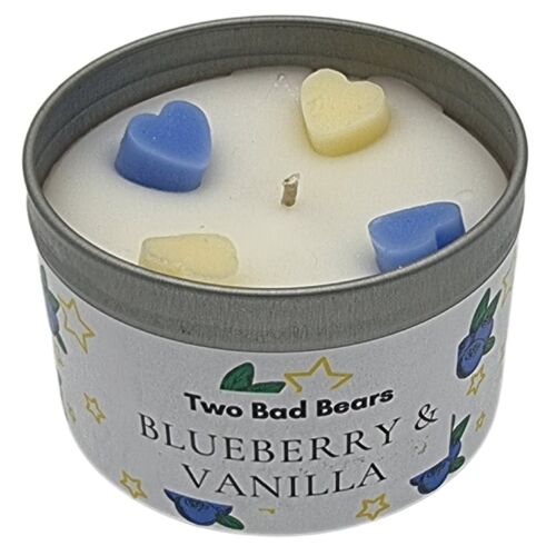 Two Bad Bears Blueberry & Vanilla Fragranced Tin Candle