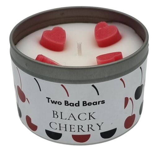 Two Bad Bears Black Cherry Fragranced Tin Candle