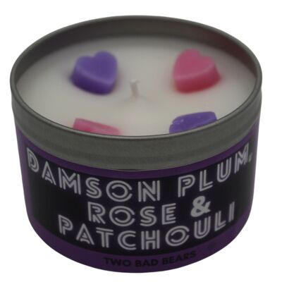 Damson Plum, Rose & Patchouli Tin Candle