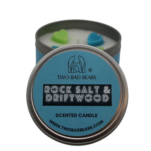 Two Bad Bears Rock Salt & Driftwood Fragranced Tin Candle