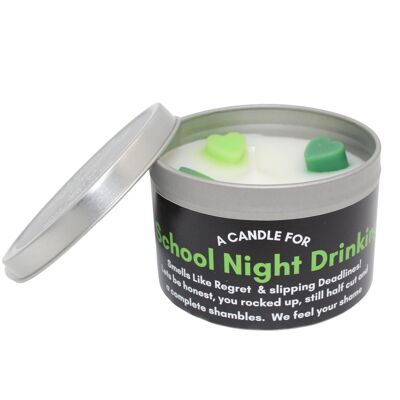 Una vela para beber en una noche de escuela