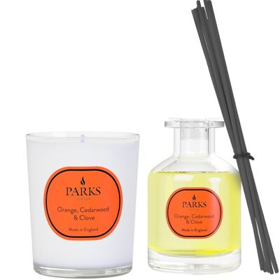 Orange, Cedarwood & Clove Candle & Diffuser Set 180g