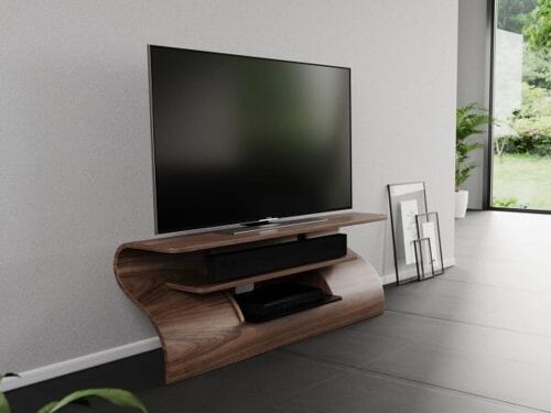 Surge TV Media Table - walnut-natural Medium 135cm - for TVs up