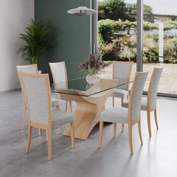 Tables à manger Atlas - Chêne naturel Medium 210 x 110cm Verre rectangulaire 3