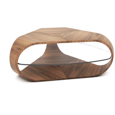 Cornerless Tri Coffee Table - walnut-natural