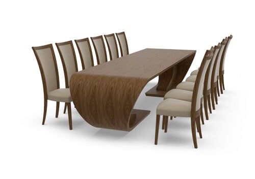 Crest Dining Double Table - Crest double dining table - walnut-natural
