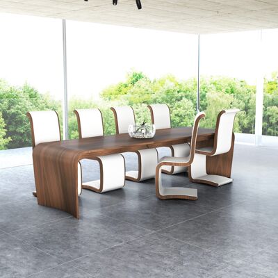 Curl Dining Tables - noyer naturel