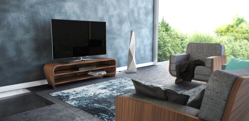 Curl TV Media Tables - walnut-natural Curl TV media unit Large 160cm - for TVs up to 65"