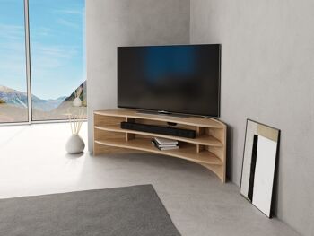 Curvature TV Media Cabinet - chêne naturel Large 150cm de large - pour téléviseurs jusqu'à 65" 2