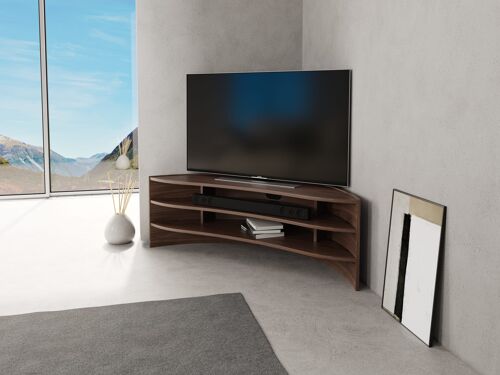 Curvature TV Media Cabinet - walnut-natural Large 150cm wide - for TVs up to 65"