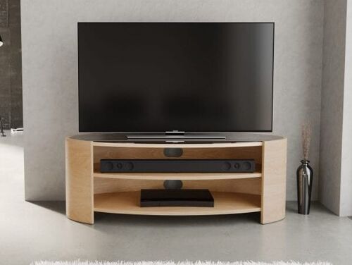 Elliptic Deluxe Media Units - walnut-natural Medium 125cm wide - for TVs up to 55"
