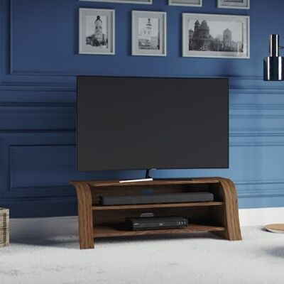 Mueble multimedia Lexi - nogal-natural de 125 cm de ancho - para televisores de hasta 55"