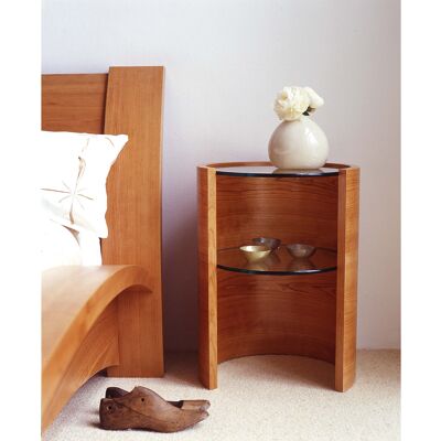 Orbit Bedside Table - walnut-natural 60cm high
