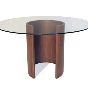 Tables à manger Saturn - noyer naturel - noyer moka Large 140cm Round