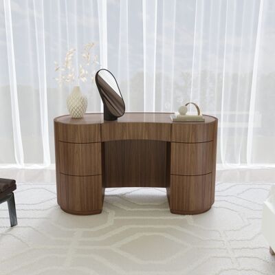 Swirl Desk / Dressing Table - walnut-natural
