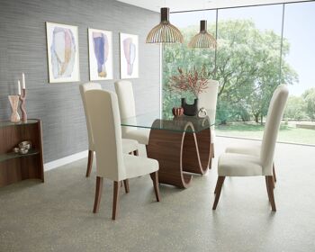 Tables de salle à manger Swirl - Noyer naturel Medium 210 x 110cm Verre rectangulaire 1