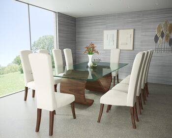 Tables de salle à manger Swirl - Noyer naturel Medium 210 x 110cm Verre rectangulaire 3