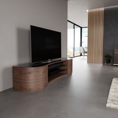 Mueble multimedia para TV Undulate - nogal natural