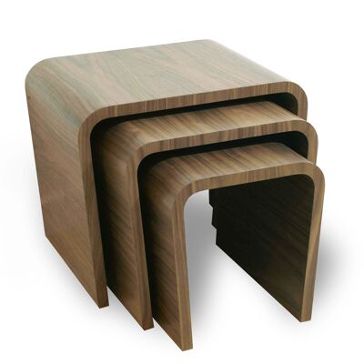 Wave Nest Of Tables - rovere naturale