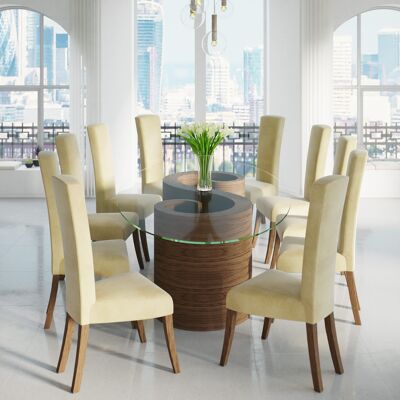 Whirl Double Dining Tables - noce naturale - Small
