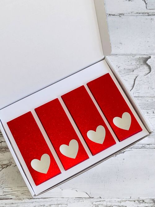 Wax Melt Snap Bar Gift Box - Red Glitter Single Heart