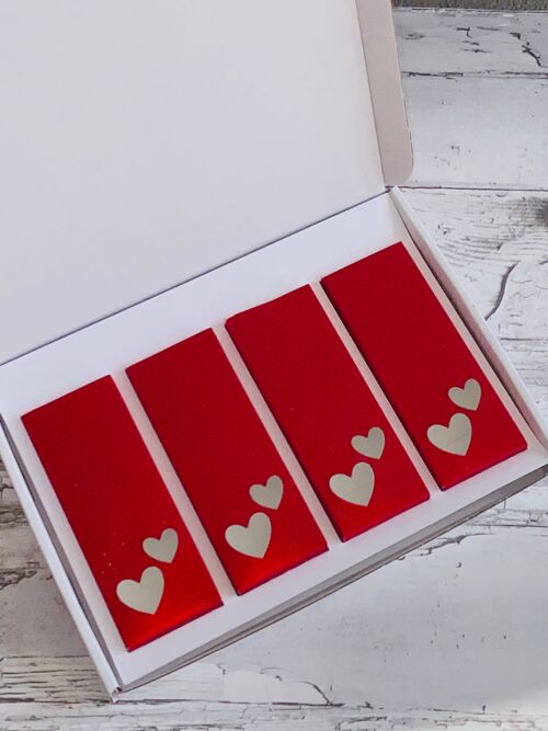 Wax Melt Snap Bar Gift Box - Red Glitter Double Heart