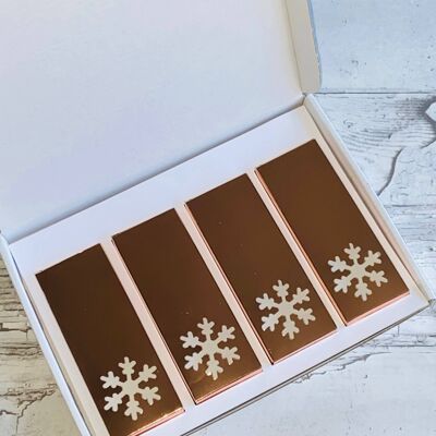 Boîte-cadeau Wax Melt Snap Bar - Flocon de neige en or rose