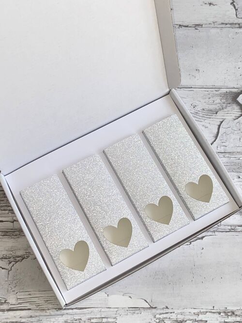 Wax Melt Snap Bar Gift Box - Silver Glitter Single Heart