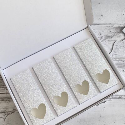 Wax Melt Snap Bar Gift Box - Silver Glitter Single Heart