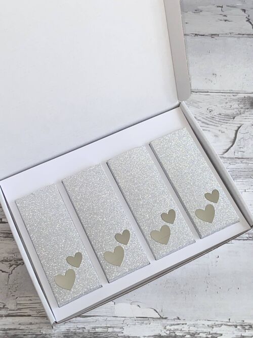 Wax Melt Snap Bar Gift Box - Silver Glitter Double Heart