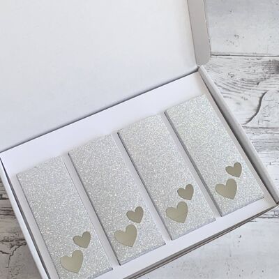 Wax Melt Snap Bar Gift Box - Silver Glitter Double Heart