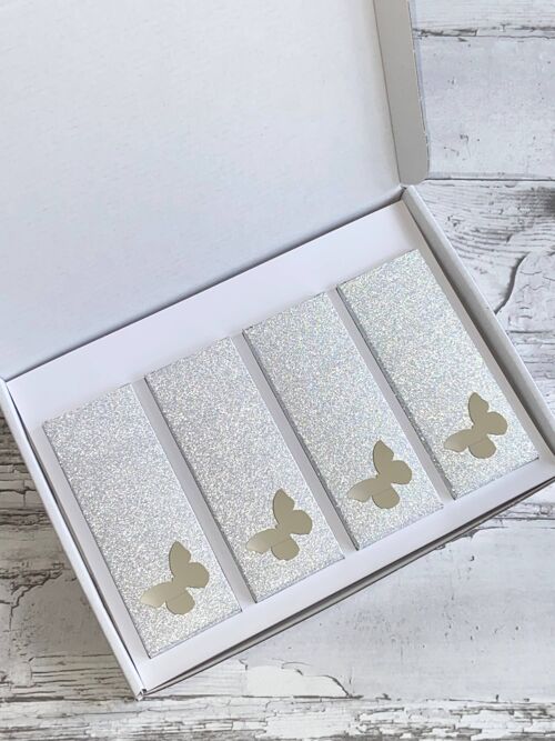 Wax Melt Snap Bar Gift Box - Silver Glitter Butterfly