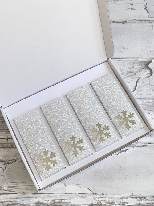 Wax Melt Snap Bar Gift Box - Silver Glitter Snowflake