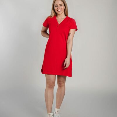 8 POLO DRESSES – Pique knit – Red.