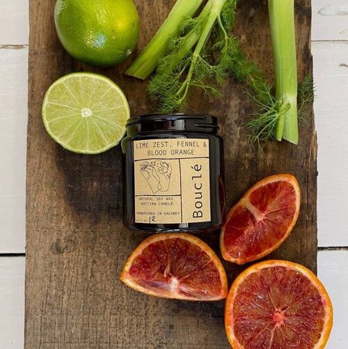 Lime Zest, Fennel & Blood Orange Essential Oil Candle Medium