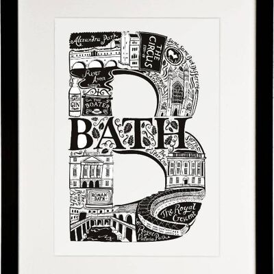 Bath - Location Letter Art Print Black