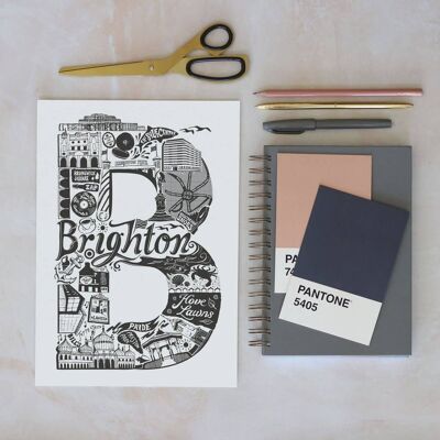 Brighton - Location Letter Art Print unframed
