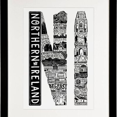 Northern Ireland - Location Letter Art Print Black
