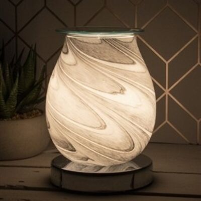 Glass Aroma Lamp with Touch Sensitive Base - Grey Marble