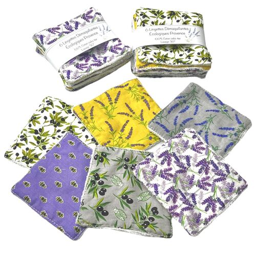 Lingettes démaquillantes écologiques petit modèle, "Provence"