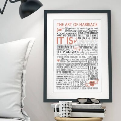 The Art of Marriage Print - Anniversary or Valentine's Gift | A4 Black Framed