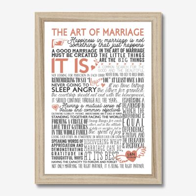 The Art of Marriage Print - Anniversary or Valentine's Gift | A4 Natural Framed