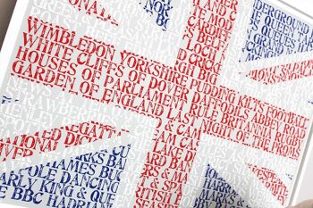 All Things British Typographic Print A3 Blanc Encadré 2