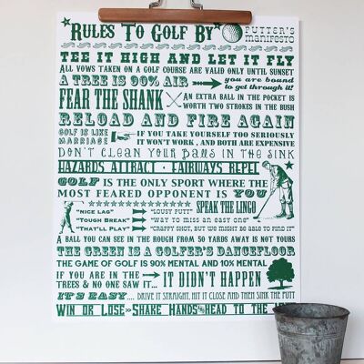 Rules To Golf By - Giclée Print | A2 Unframed