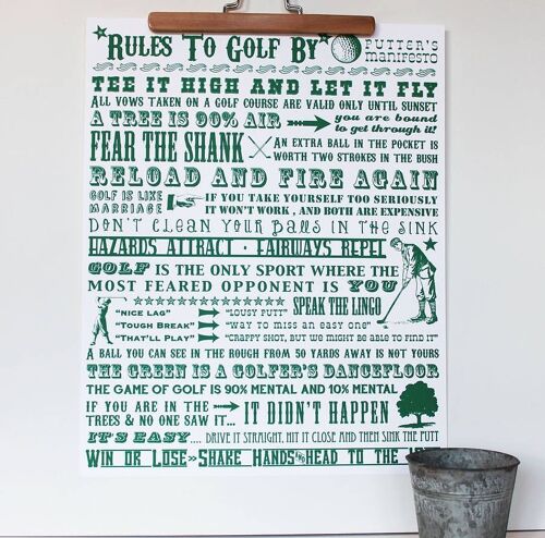 Rules To Golf By - Giclée Print | A4 Unframe