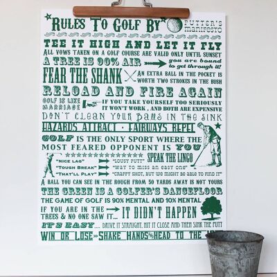 Rules To Golf By - Giclée Print | A4 Unframe