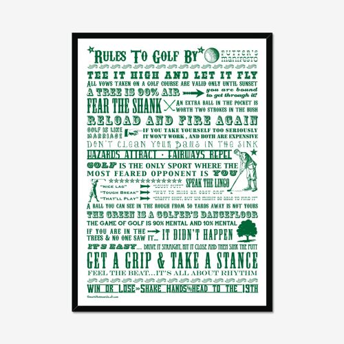 Rules To Golf By - Giclée Print A4 BF