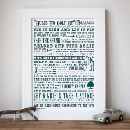 Rules To Golf By - Giclée Print A4 WF
