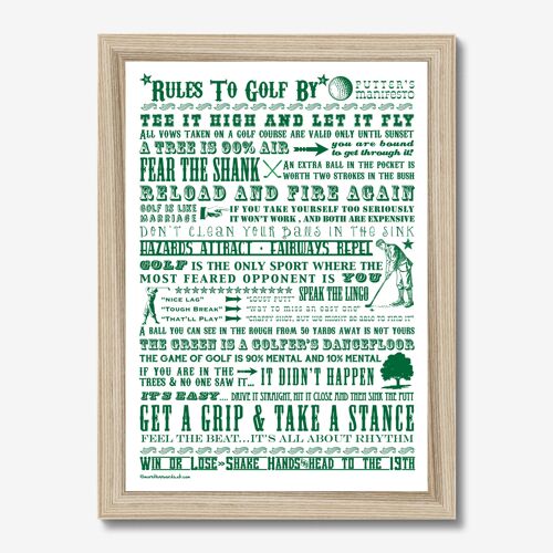 Rules To Golf By - Giclée Print A4 NF