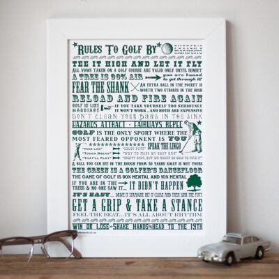 Rules To Golf By - Giclée Print A3 WF